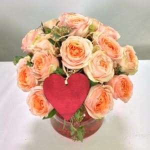 autre vue du bouquet de rose sweet peach